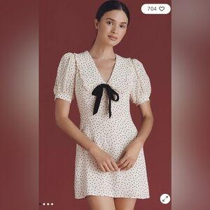 Reformation Kaylia Puff-Sleeve Mini Dress